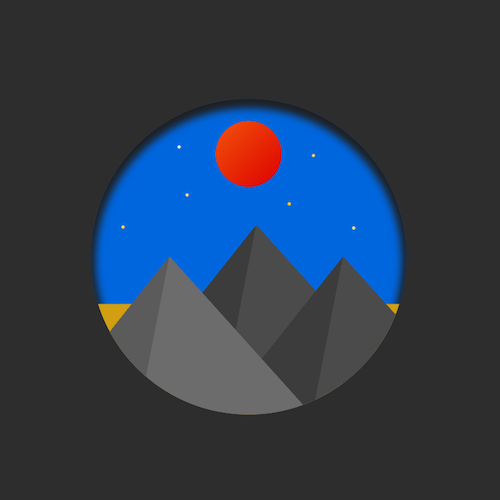Night desert and pyramids