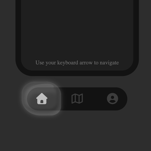 Organic glass-inspired tab navigation